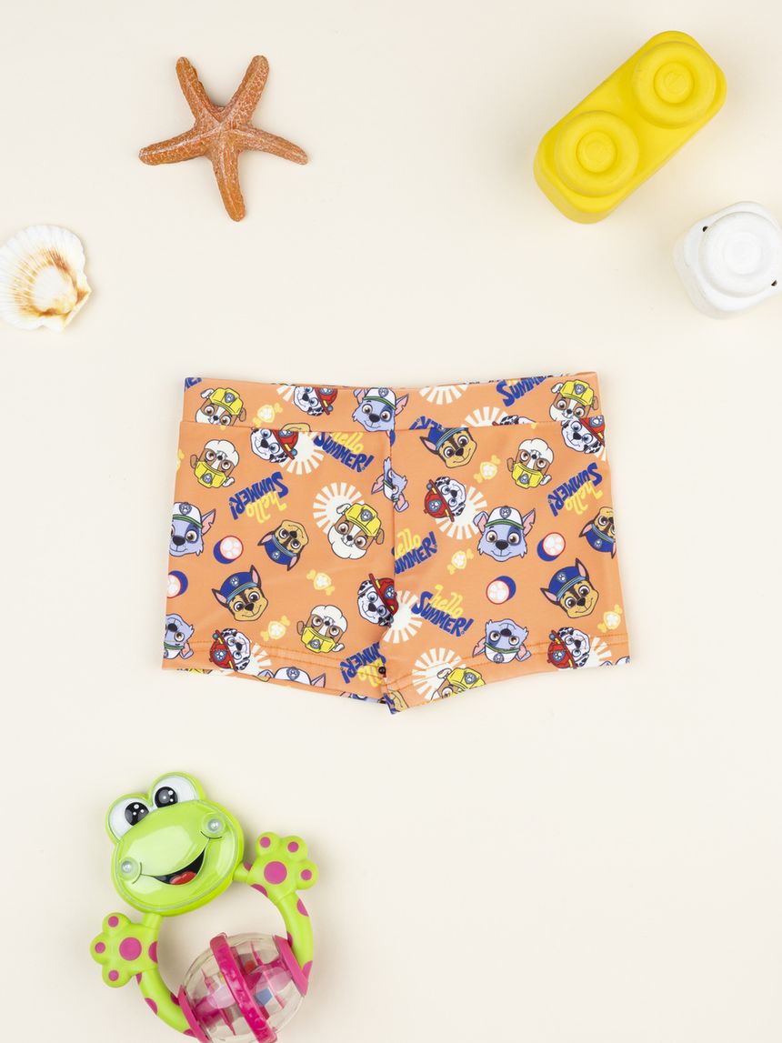 βρεφικό μαγιό σορτσάκι πορτοκαλί paw patrol για αγόρι - Prénatal