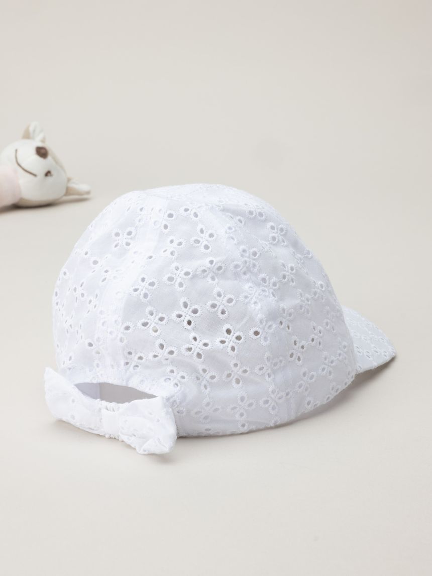 παιδικό καπέλο λευκό sangallo για κορίτσι - Prénatal