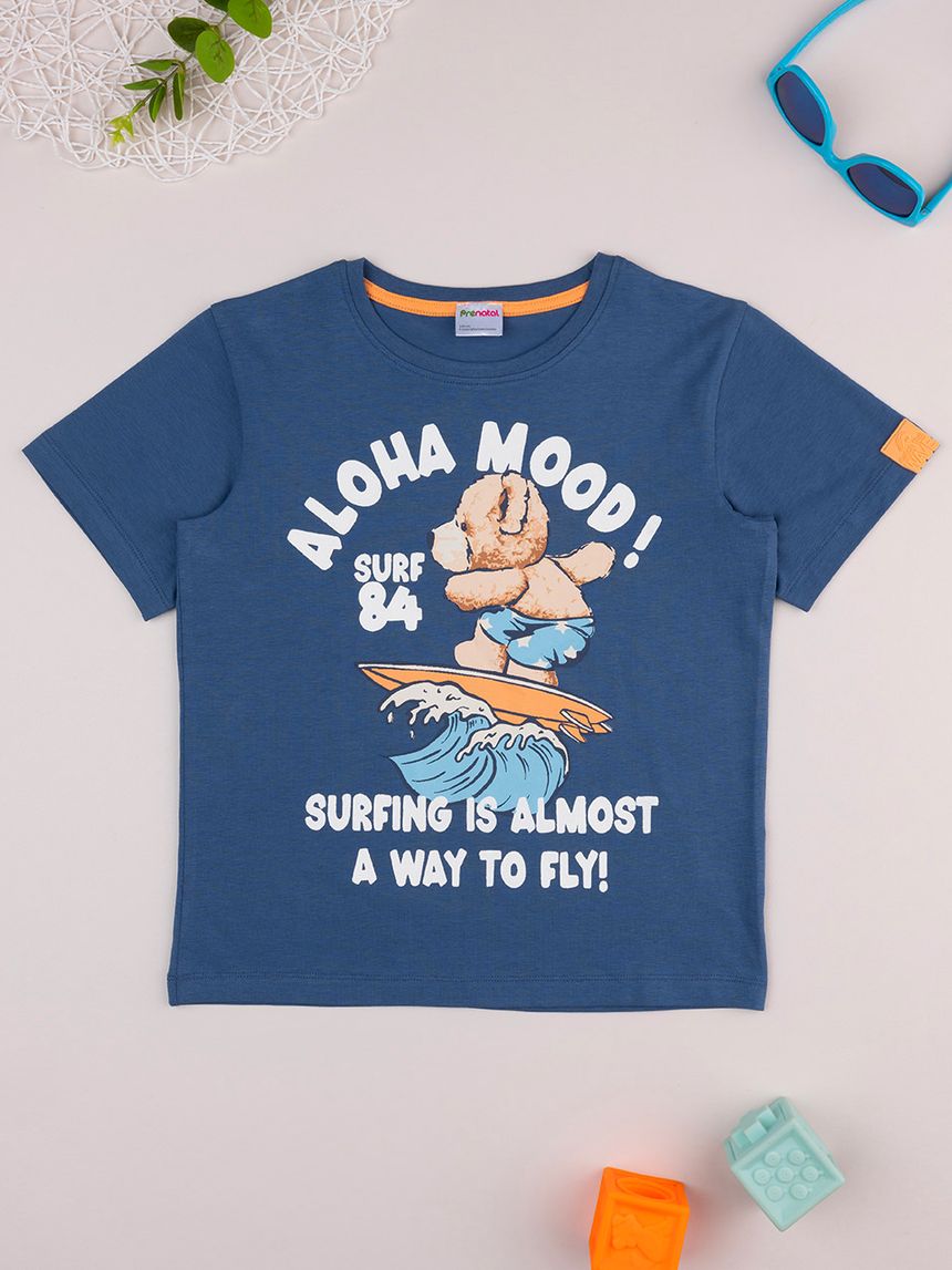 παιδικό t-shirt μπλε surf για αγόρι - Prénatal