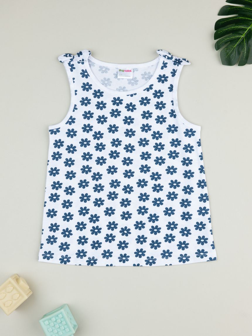 παιδική μπλούζα λευκή με μαργαρίτες για κορίτσι - Prénatal