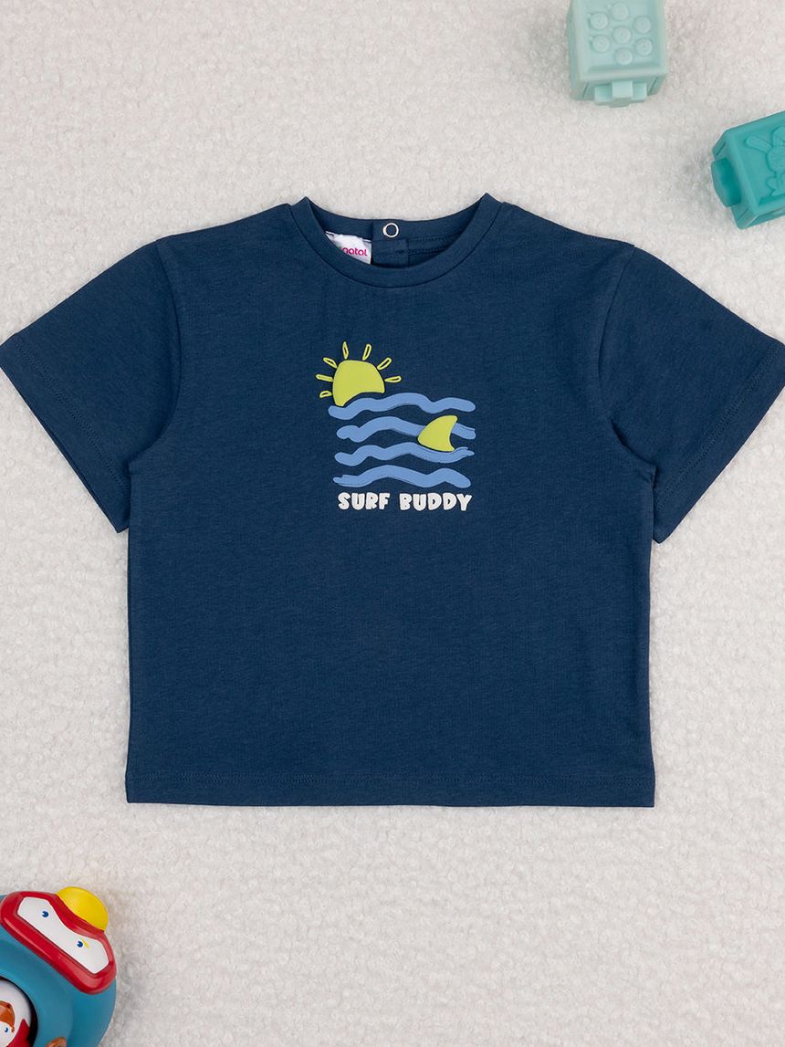 βρεφικό t-shirt μπλε surf buddy για αγόρι - Prénatal