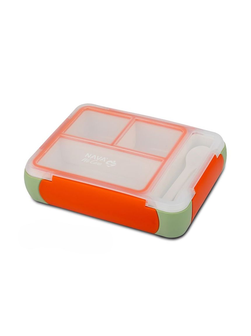 Nava δοχείο φαγητού bento πλαστικό ορθογώνιο "we care" πράσινο-πορτοκαλί 800ml 10-262-022 - Nava