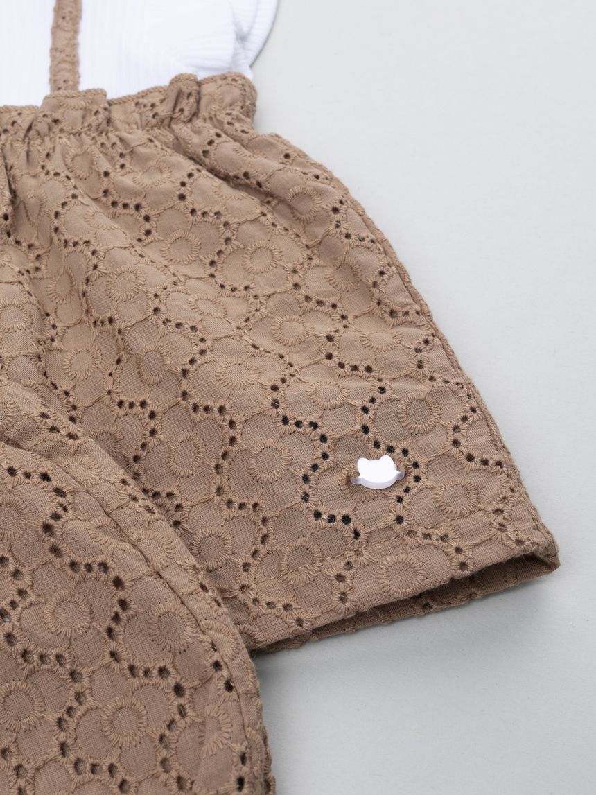 βρεφικό σετ t-shirt και σορτσάκι sangallo για κορίτσι - Prénatal