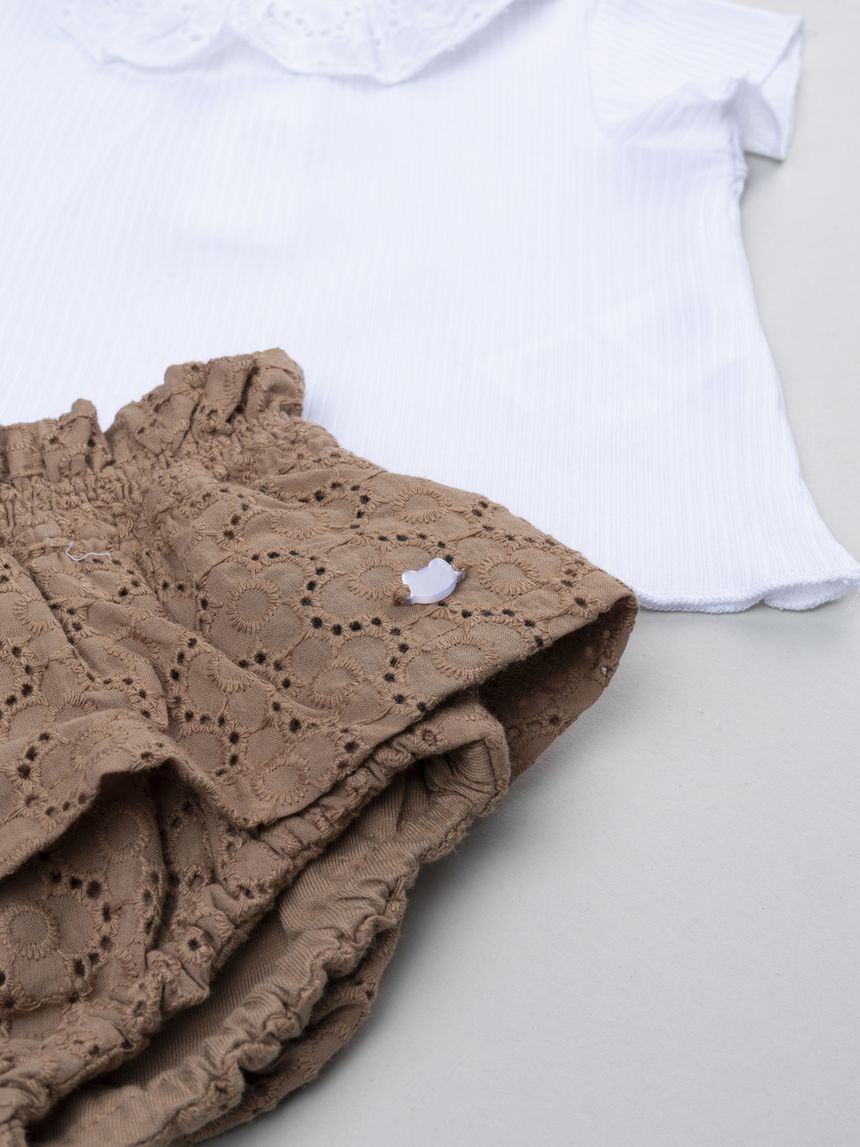 βρεφικό σετ t-shirt και φούστα sangallo για κορίτσι - Prénatal