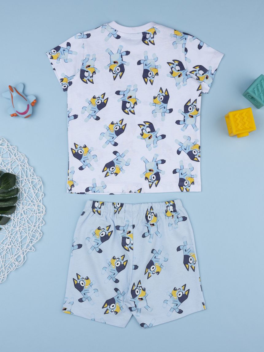 βρεφική πιτζάμα λευκή/γαλάζια bluey για αγόρι - Prénatal