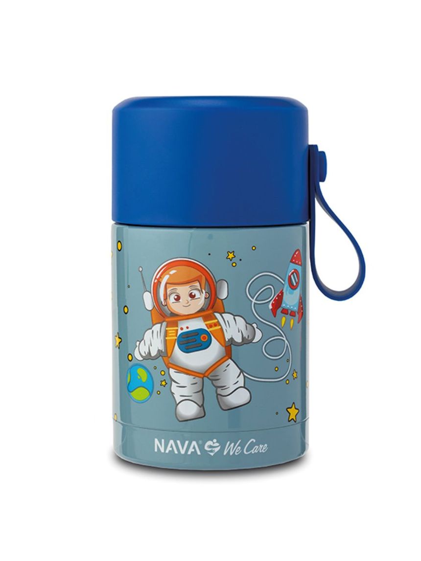 Nava παιδικό δοχείο φαγητού ισοθερμικό στρογγυλό "we care" 400ml μπλε 10-007-002 - Nava