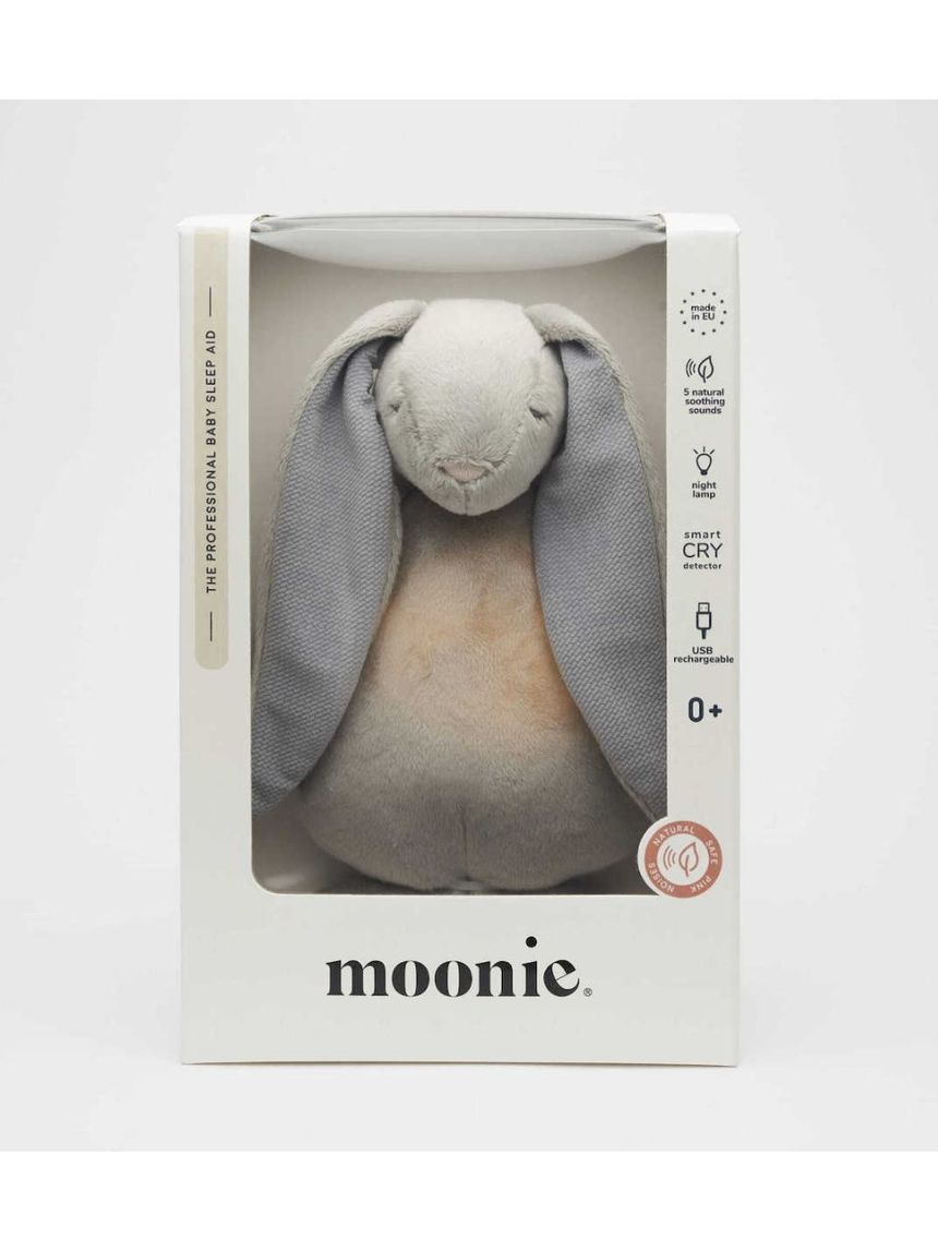 Moonie 2.0 the humming friend επαναφορτιζόμενο βοήθημα ύπνου με αισθητήρα κλάματος και φωτισμό silver bunny - MOONIES
