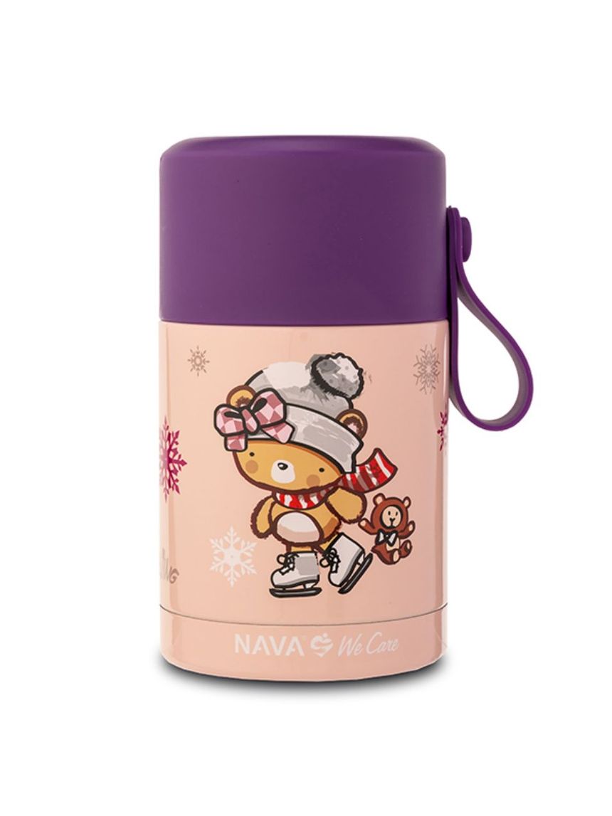 Nava παιδικό δοχείο φαγητού ισοθερμικό στρογγυλό "we care" 400ml ροζ 10-007-001 - Nava