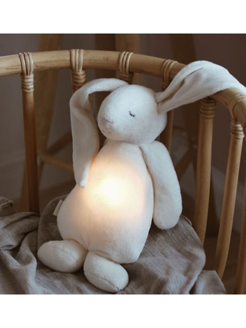 Moonie 2.0 the humming friend επαναφορτιζόμενο βοήθημα ύπνου με αισθητήρα κλάματος και φωτισμό silver bunny - MOONIES