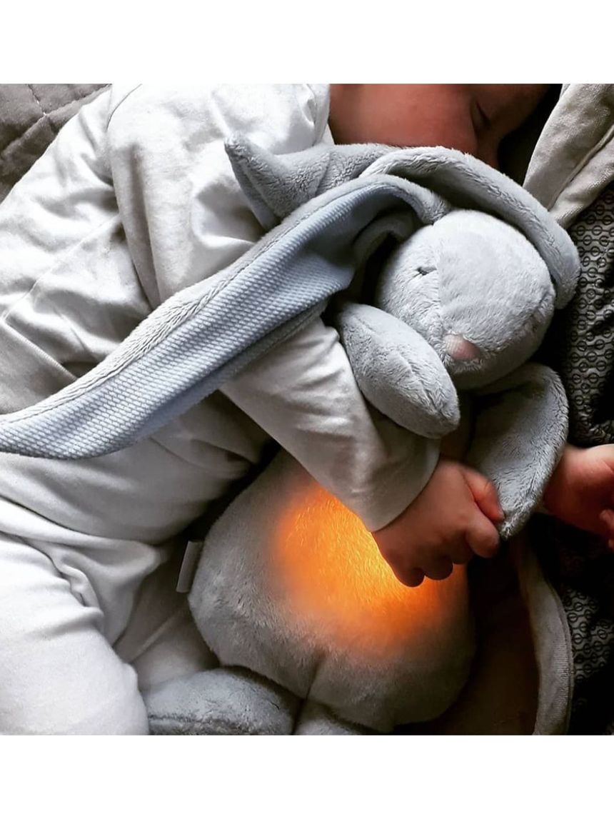 Moonie 2.0 the humming friend επαναφορτιζόμενο βοήθημα ύπνου με αισθητήρα κλάματος και φωτισμό silver bunny - MOONIES