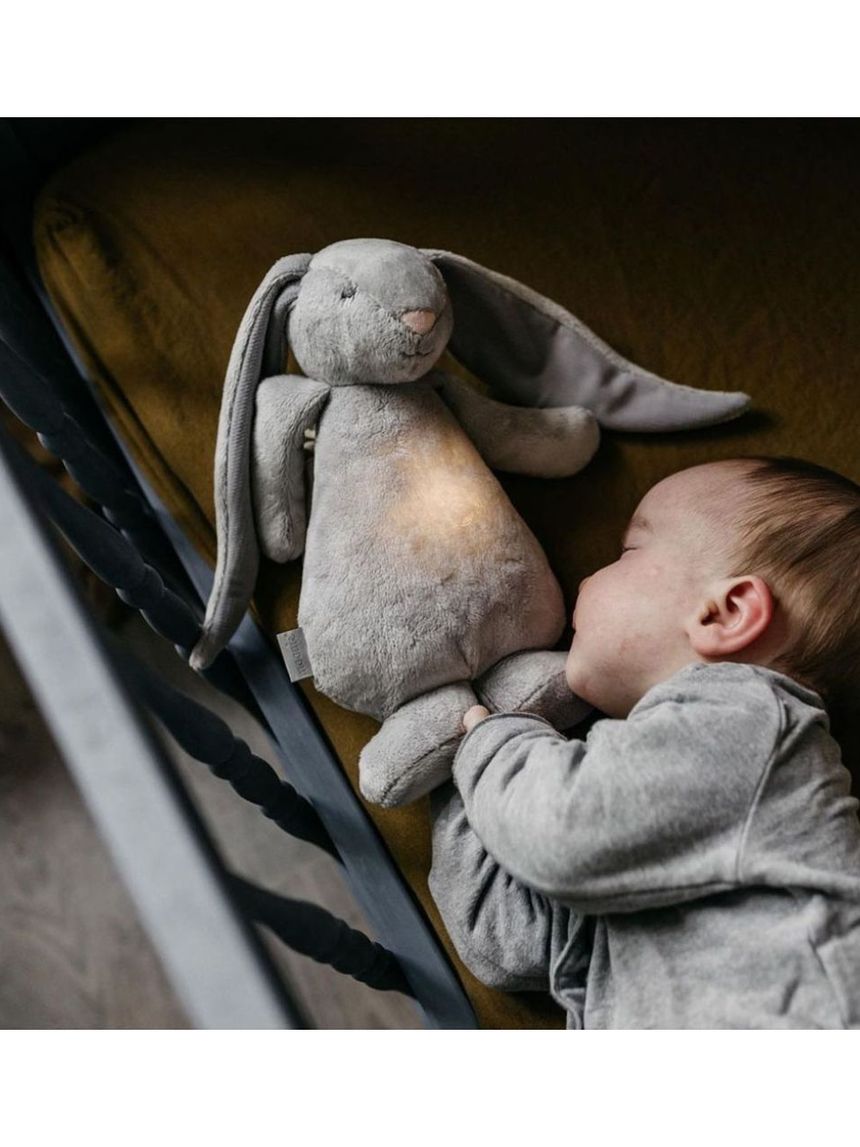 Moonie 2.0 the humming friend επαναφορτιζόμενο βοήθημα ύπνου με αισθητήρα κλάματος και φωτισμό silver bunny - MOONIES