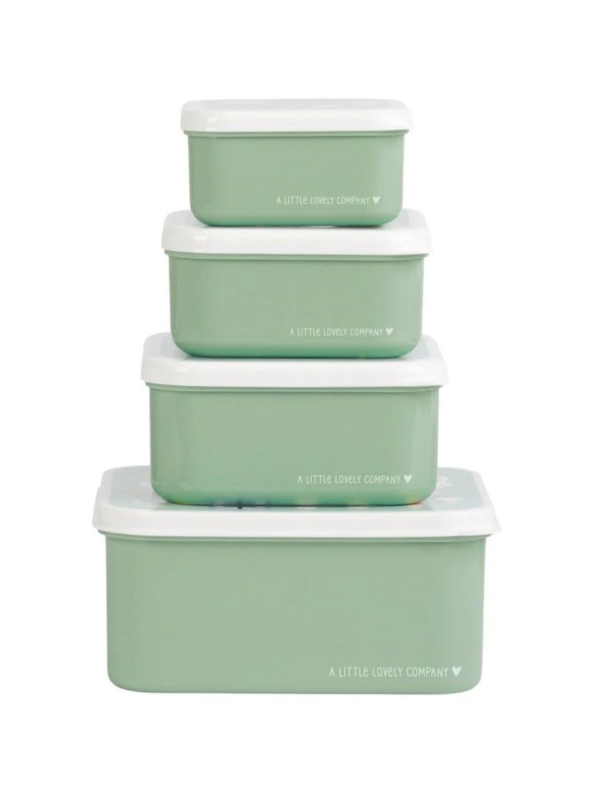 A little lovely company σετ 4 δοχεία φαγητού lunch & snack box joy sbsejo62 - A LITTLE LOVELY COMP