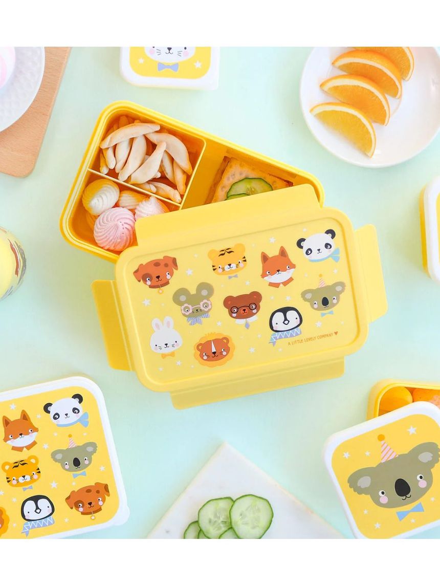 A little lovely company δοχείο φαγητού bento με χωρίσματα 1200ml animal friends bbafye77 - A LITTLE LOVELY COMP