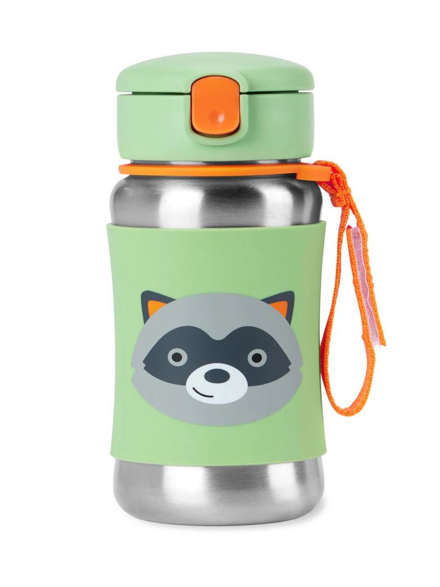 Skip hop zoo stainless steel παγούρι με καλαμάκι 350ml raccoon 9s891910 - SKIP HOP