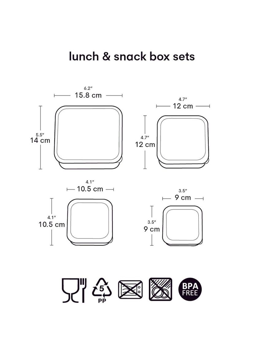 A little lovely company σετ 4 δοχεία φαγητού lunch & snack box cherries sbsech82 - A LITTLE LOVELY COMP