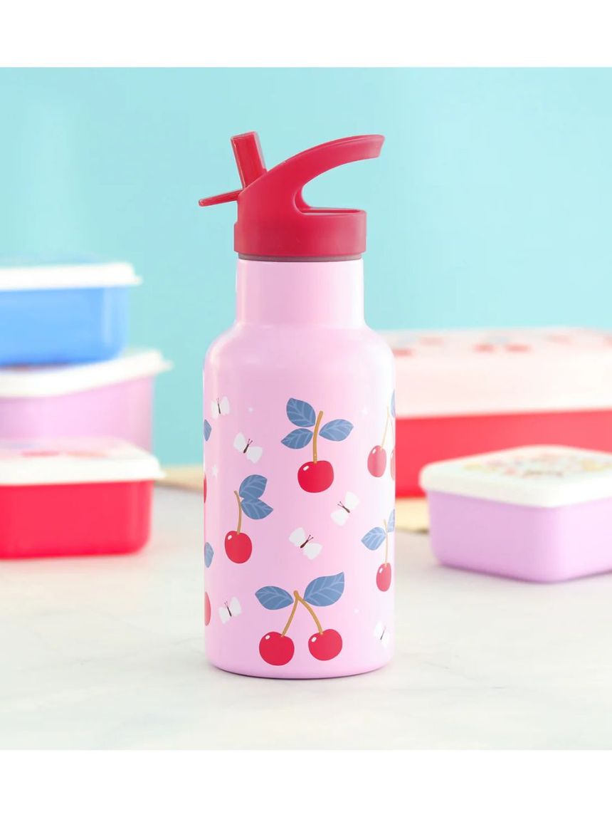 A little lovely company μπουκάλι θερμός με διπλό τοίχωμα από ανοξείδωτο ατσάλι 350ml cherries dbssch88 - A LITTLE LOVELY COMP