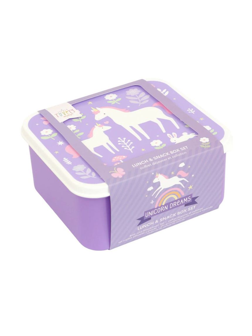 A little lovely company σετ 4 δοχεία φαγητού lunch & snack box unicorn dreams sbseud73 - A LITTLE LOVELY COMP