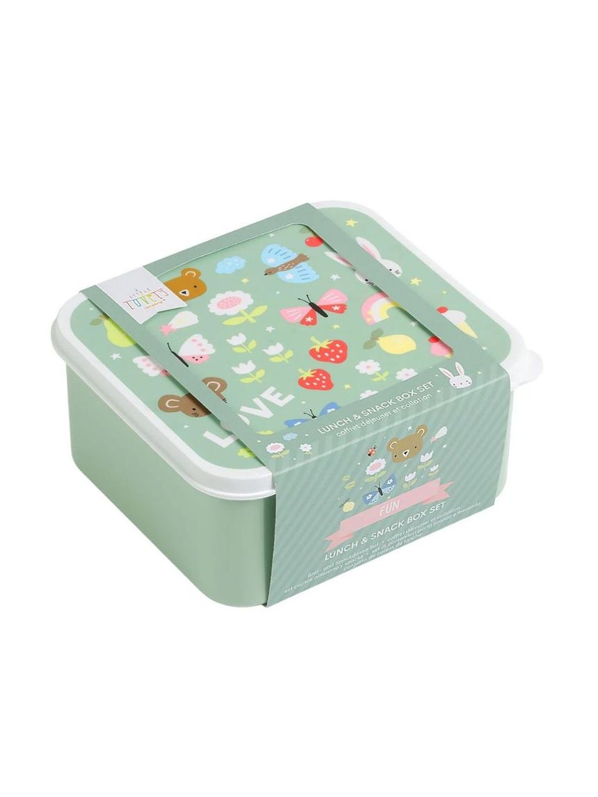 A little lovely company σετ 4 δοχεία φαγητού lunch & snack box joy sbsejo62 - A LITTLE LOVELY COMP