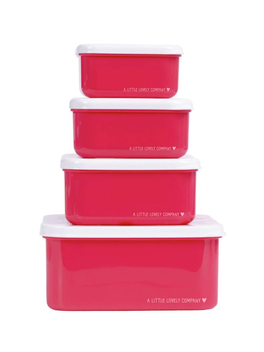 A little lovely company σετ 4 δοχεία φαγητού lunch & snack box cherries sbsech82 - A LITTLE LOVELY COMP