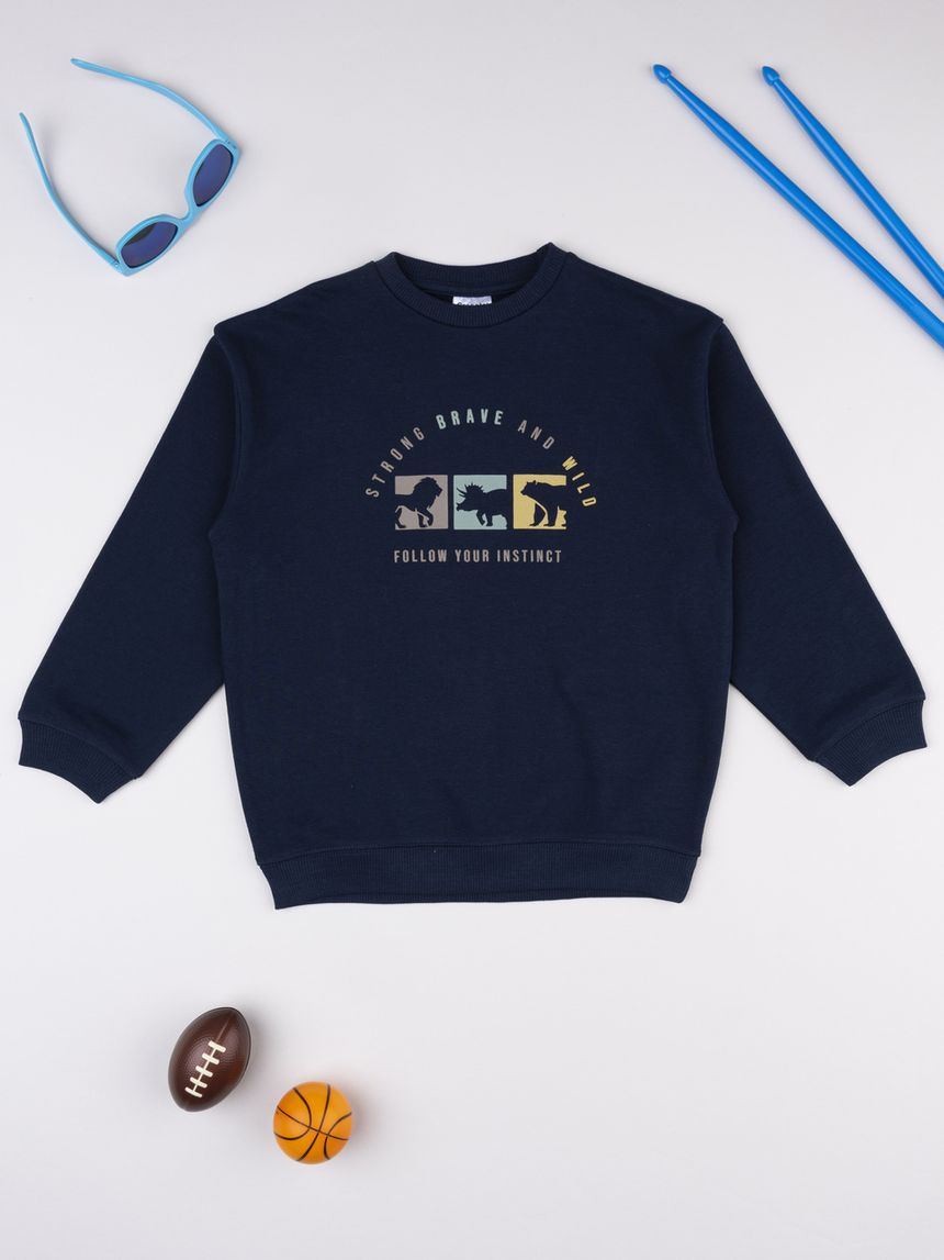 παιδική μπλούζα φούτερ μπλε brave για αγόρι - Prénatal