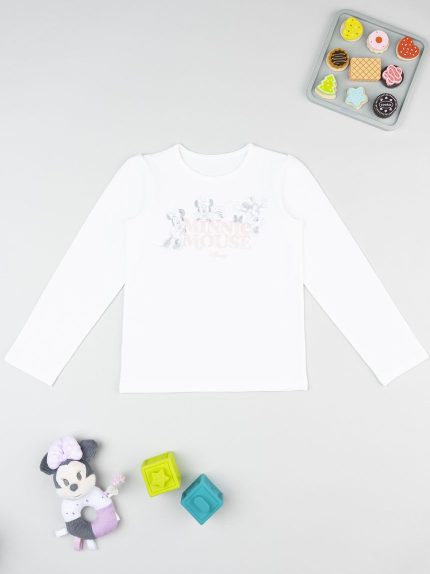 παιδική μπλούζα λευκή minnie για κορίτσι - Prénatal