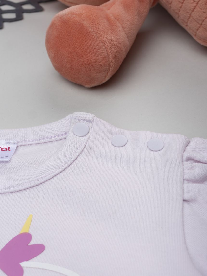 βρεφική πιτζάμα λιλά/μπλε με μονόκερο για κορίτσι - Prénatal