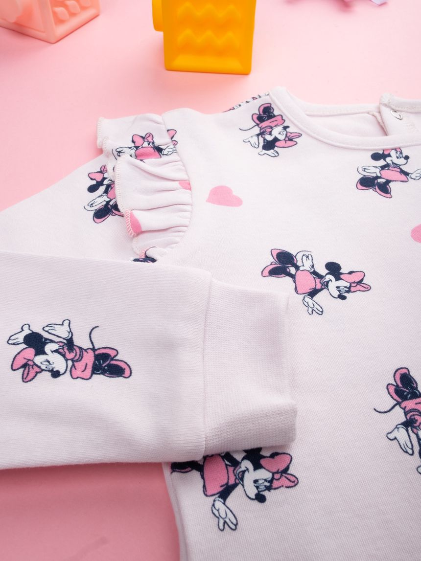 βρεφική ολόσωμη πιτζάμα λευκή minnie για κορίτσι - Prénatal