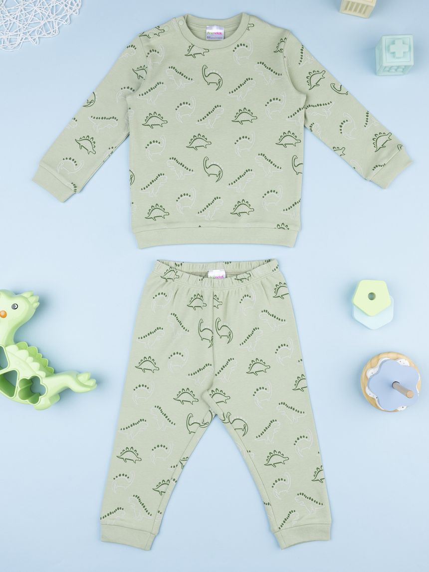 βρεφική πιτζάμα πράσινη dinos για αγόρι - Prénatal