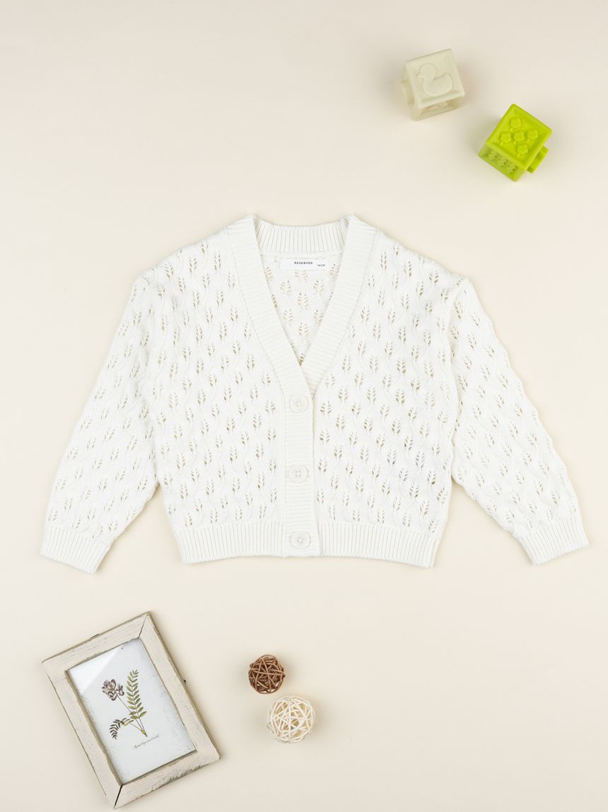 παιδική ζακέτα πλεκτή wood για κορίτσι - Prénatal