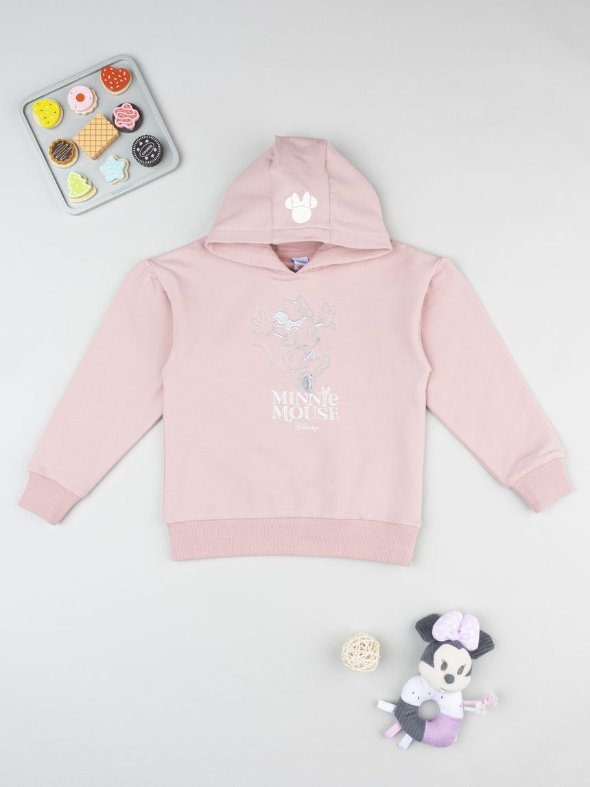 παιδική μπλούζα φούτερ ροζ minnie για κορίτσι - Prénatal