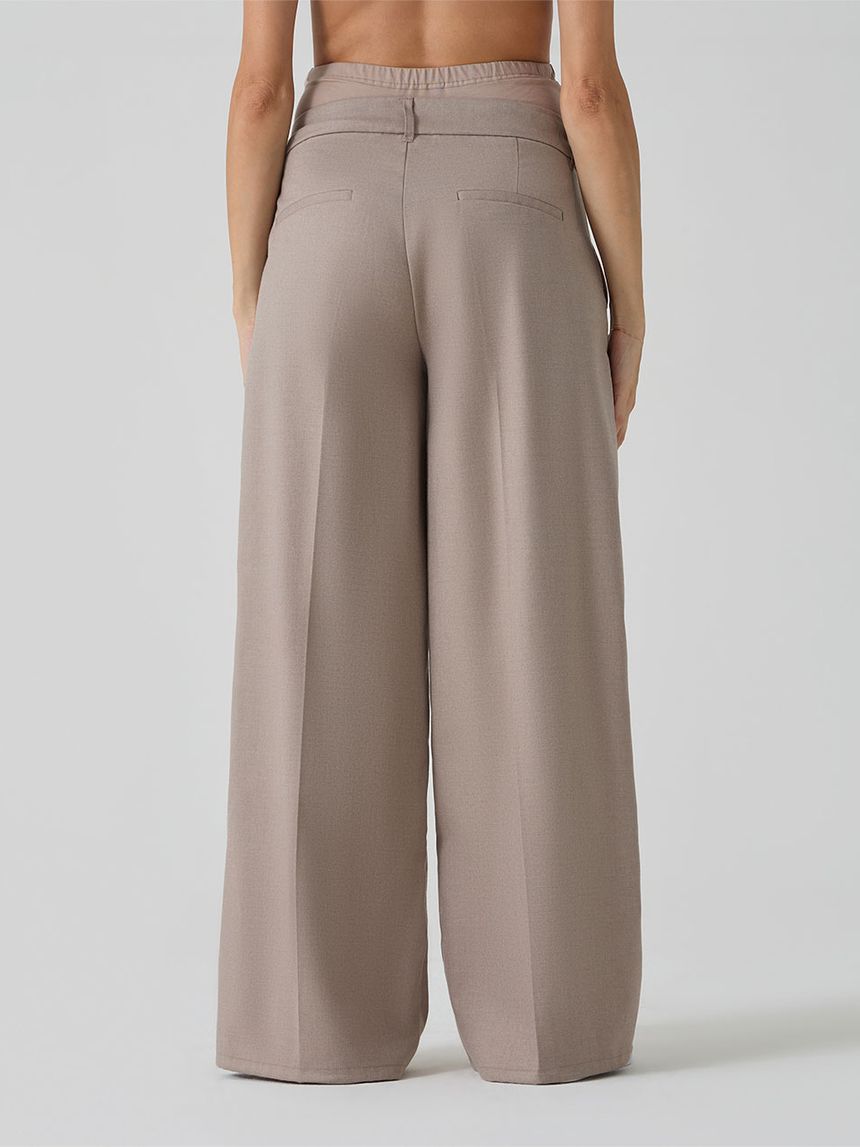 γυναικείο παντελόνι εγκυμοσύνης wide leg μπεζ - Prénatal