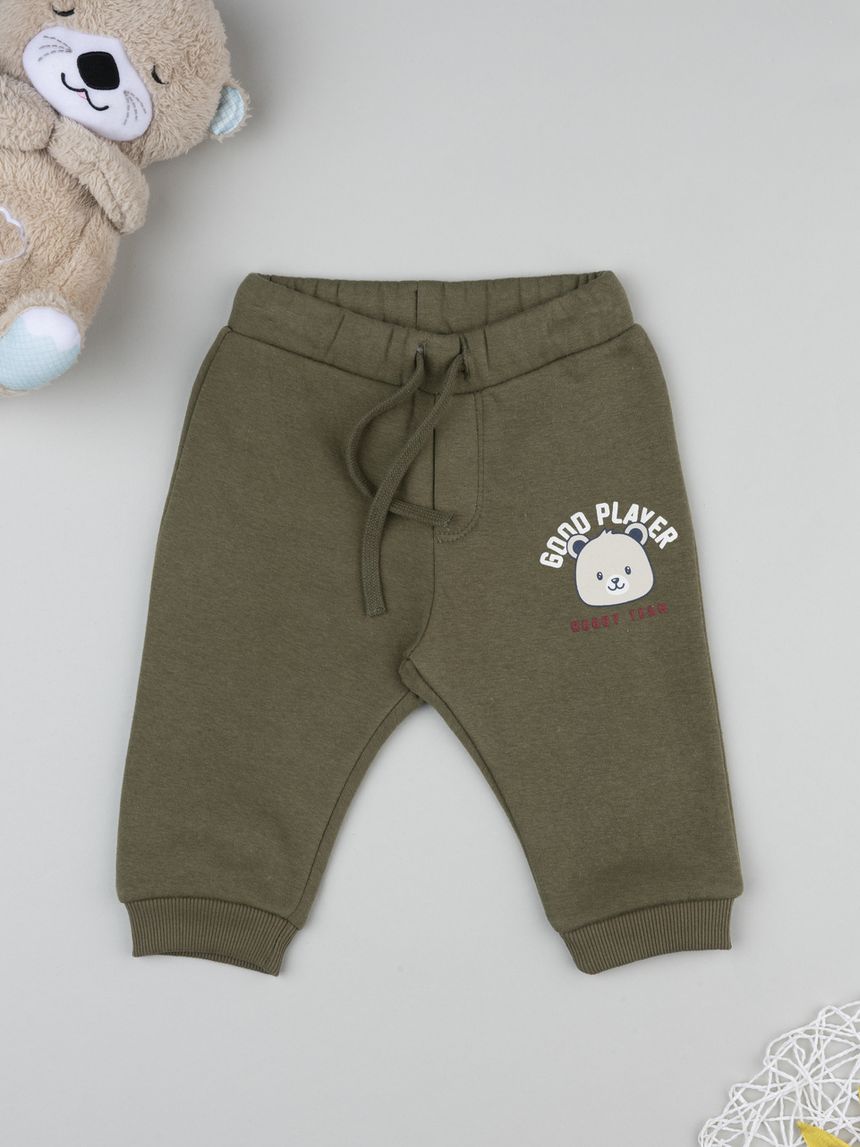 βρεφικό παντελόνι φόρμας χακί good player για αγόρι - Prénatal