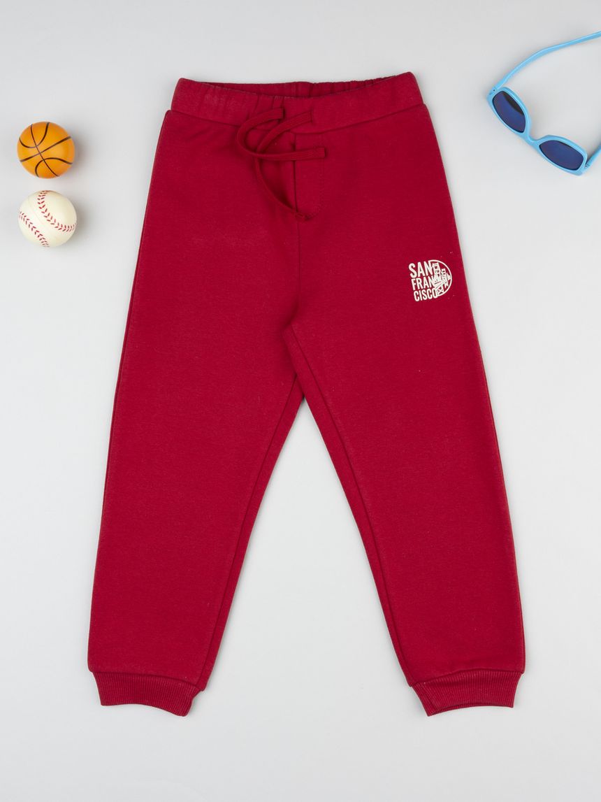 παιδικό παντελόνι φόρμας μπορντώ san fransisco για αγόρι - Prénatal