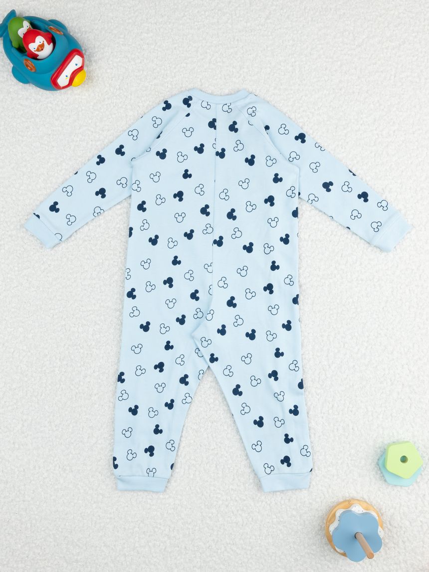 βρεφική ολόσωμη πιτζάμα γαλάζια mickey για αγόρι - Prénatal