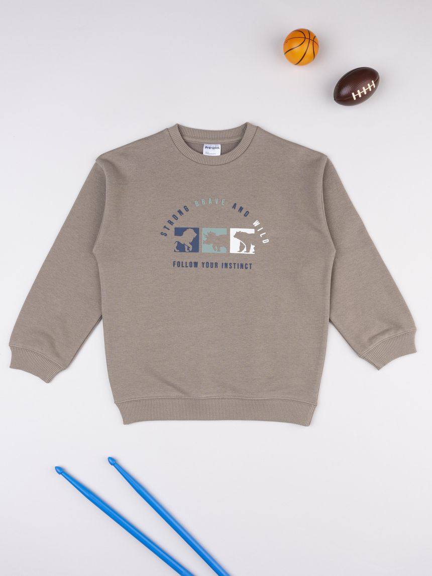 παιδική μπλούζα φούτερ καφέ brave για αγόρι - Prénatal