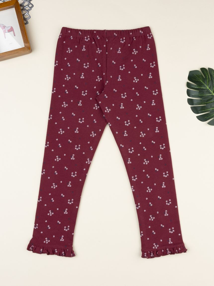 παιδικό κολάν μπορντώ φλοράλ για κορίτσι - Prénatal