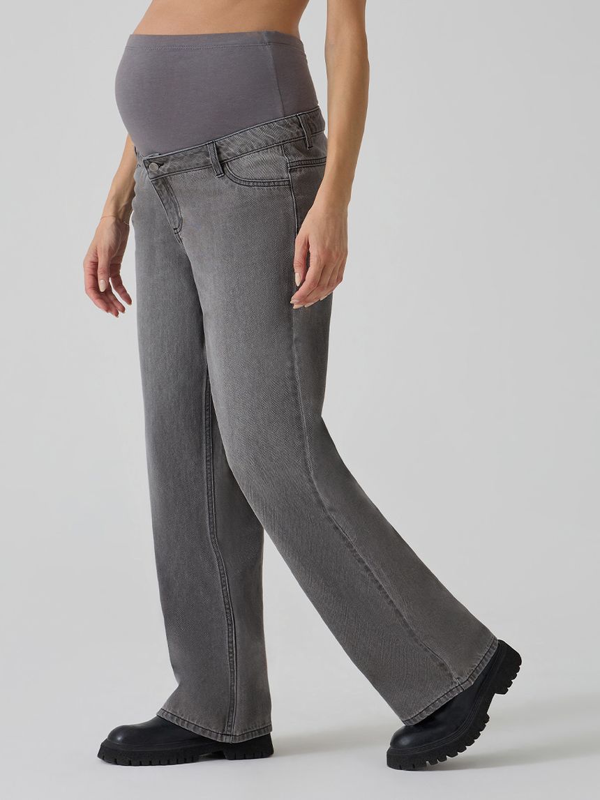γυναικείο τζιν παντελόνι εγκυμοσύνης γκρι - Prénatal