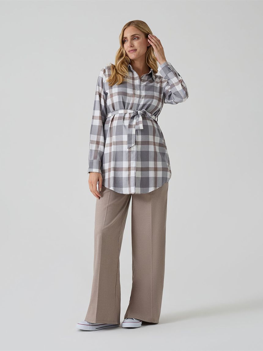 γυναικείο παντελόνι εγκυμοσύνης wide leg μπεζ - Prénatal