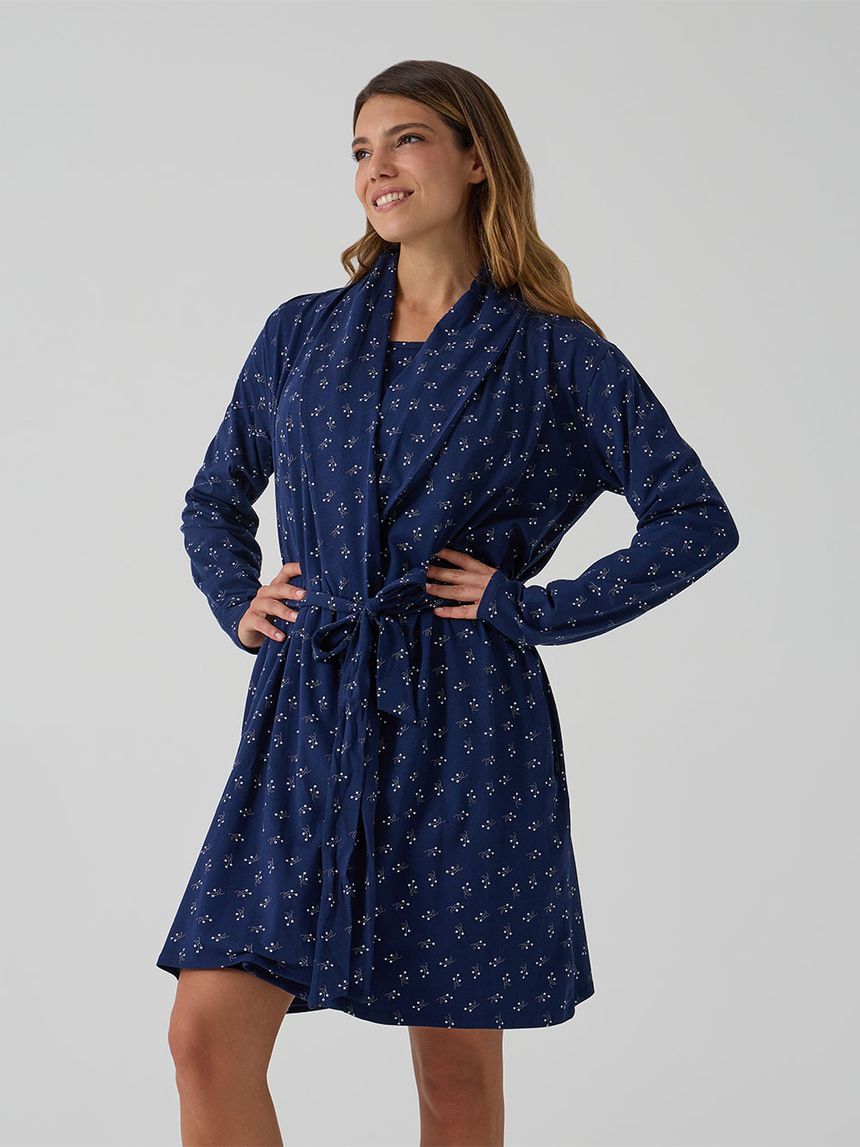 γυναικεία ρόμπα εγκυμοσύνης/θηλασμού μπλε φλοράλ - Prénatal