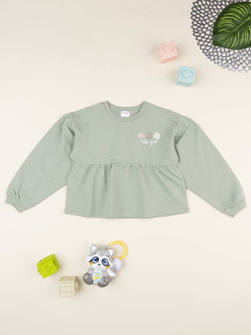 παιδική μπλούζα φούτερ φιστικί με μαργαρίτες για κορίτσι - Prénatal