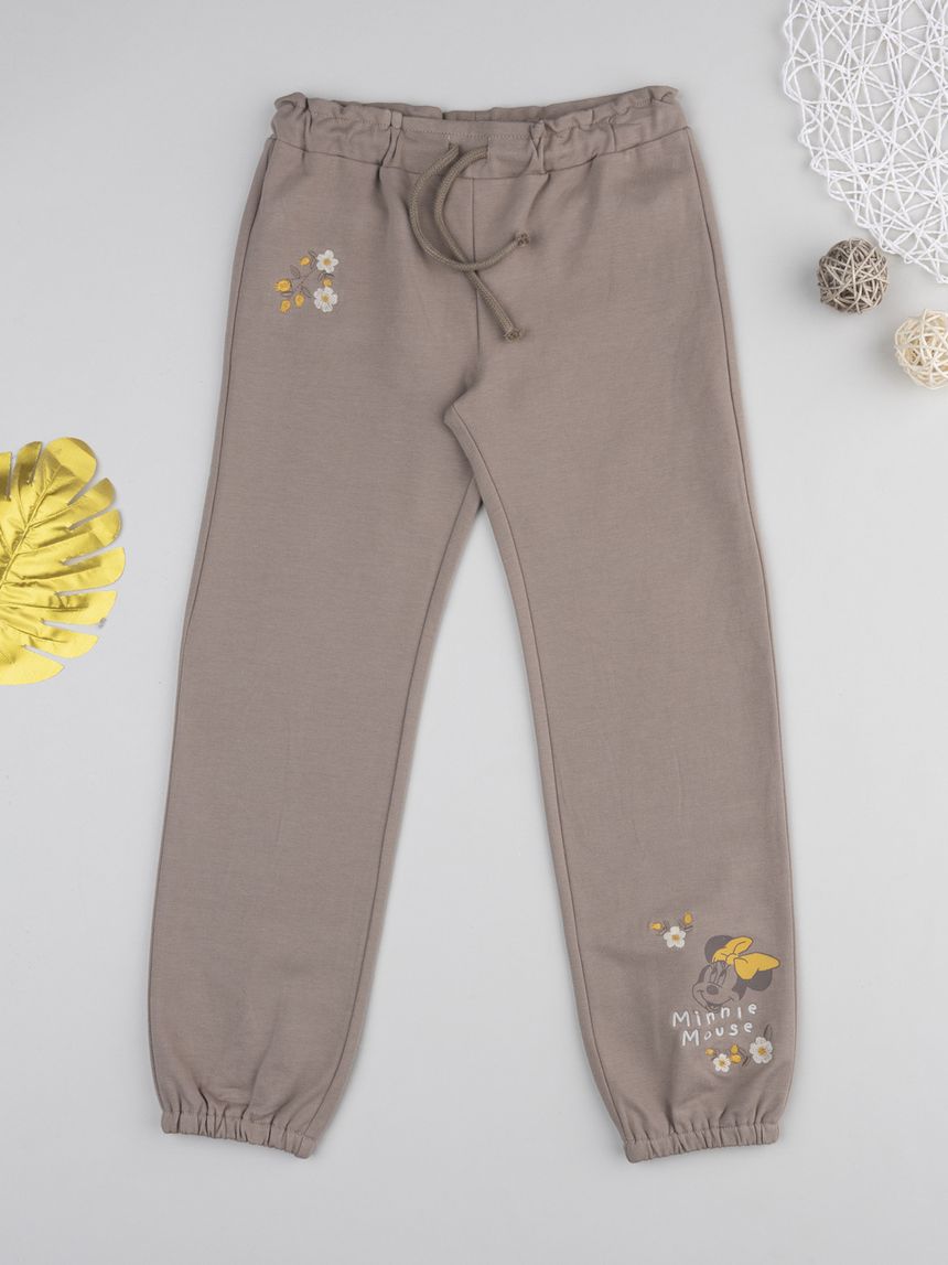 παιδικό παντελόνι φόρμας καφέ minnie για κορίτσι - Prénatal