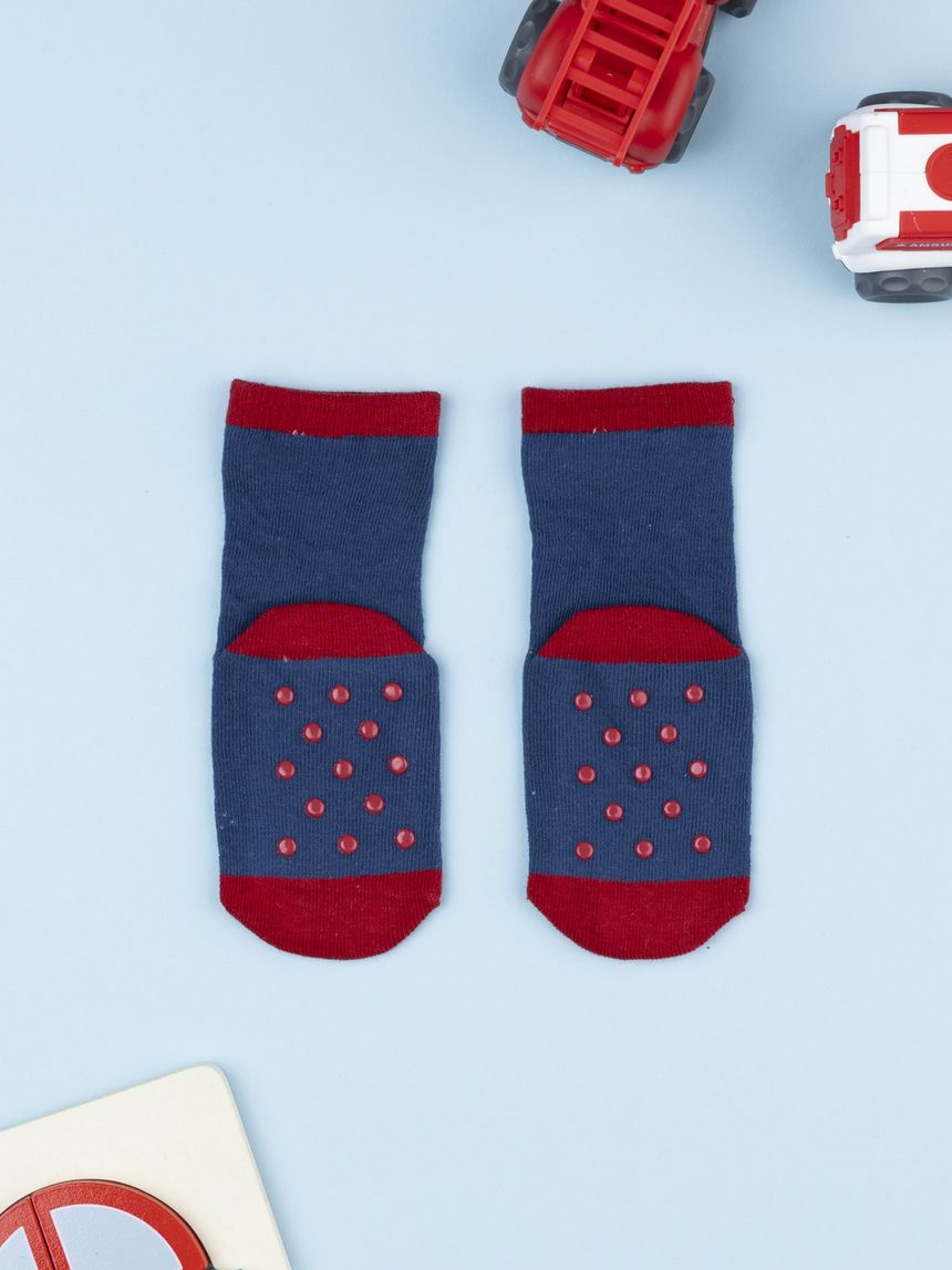 βρεφικές αντιολισθητικές κάλτσες με εκσκαφεά για αγόρι - Prénatal