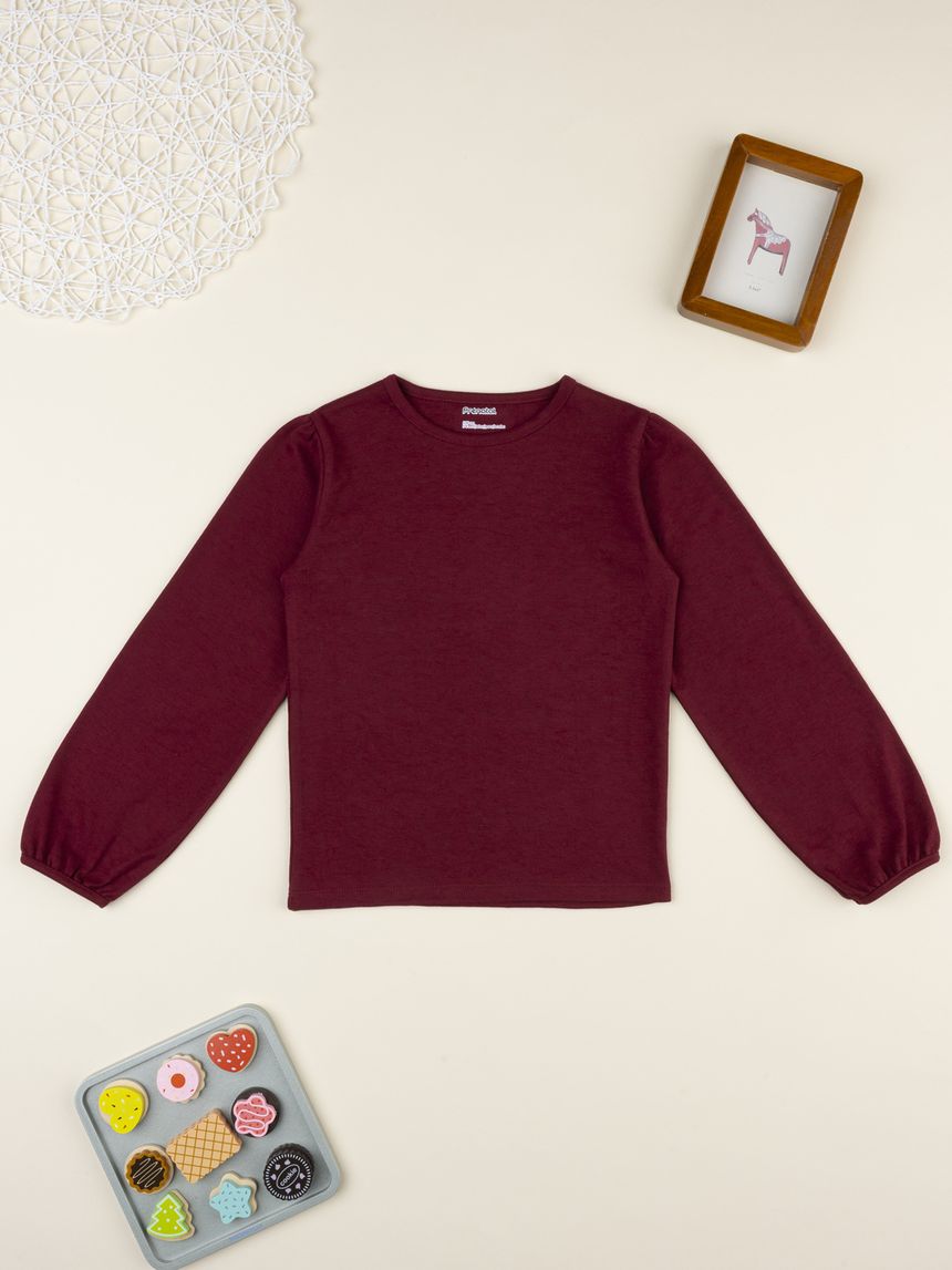 παιδική μπλούζα μπορντώ για κορίτσι - Prénatal