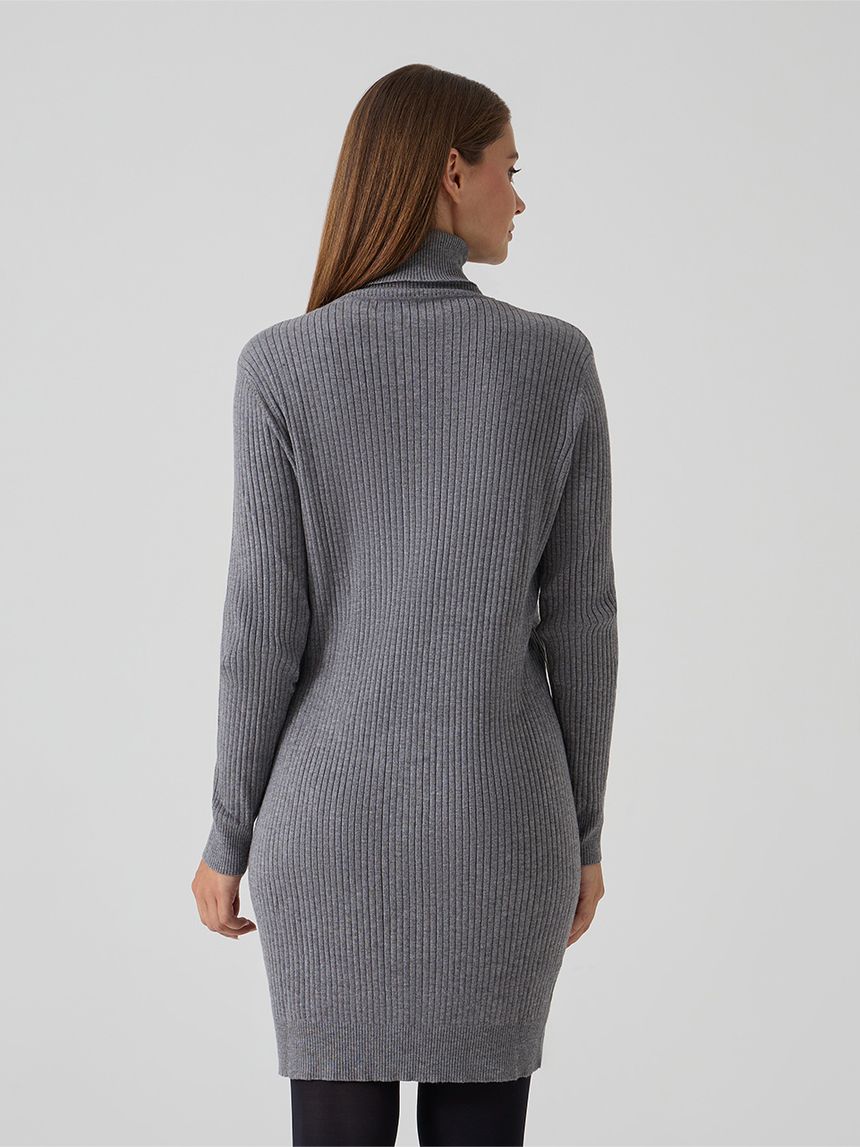 γυναικείο φόρεμα πλεκτό εγκυμοσύνης/θηλασμού γκρι - Prénatal