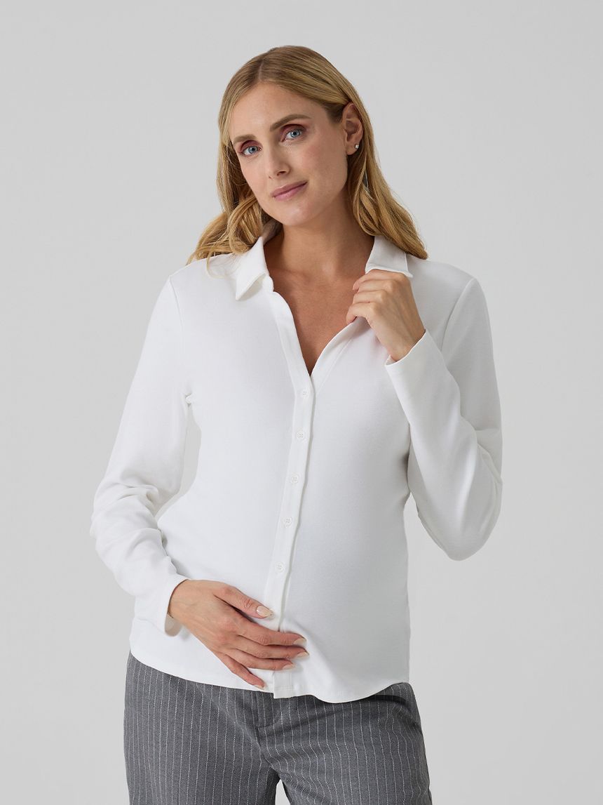 γυναικείο πουκάμισο εγκυμοσύνης/θηλασμού λευκό - Prénatal