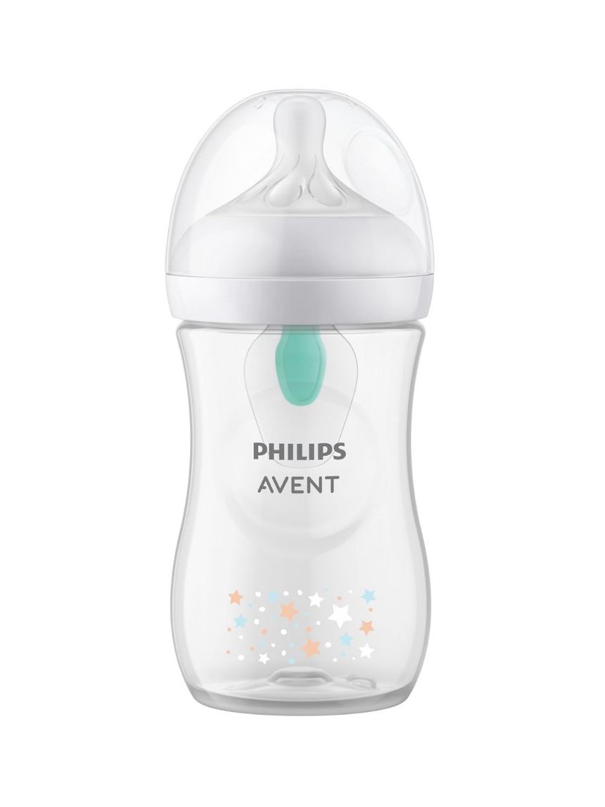 Philips avent πλαστικό μπιμπερό natural response με airfree valve 260ml 1m+ αστέρια και αρκουδάκι scy673/82 - Philips Avent