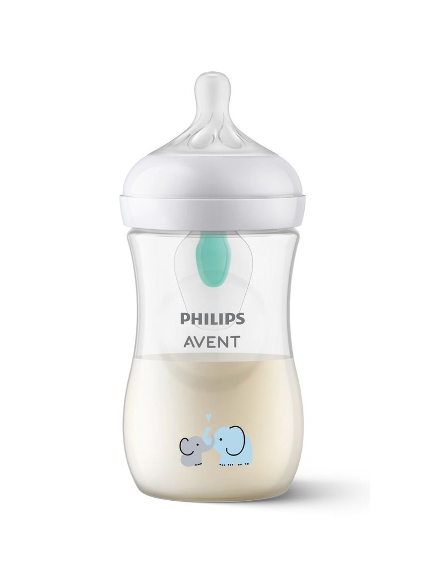 Philips avent πλαστικό μπιμπερό natural response με airfree valve 260ml 1m+ elephant scy673/81 - Philips Avent
