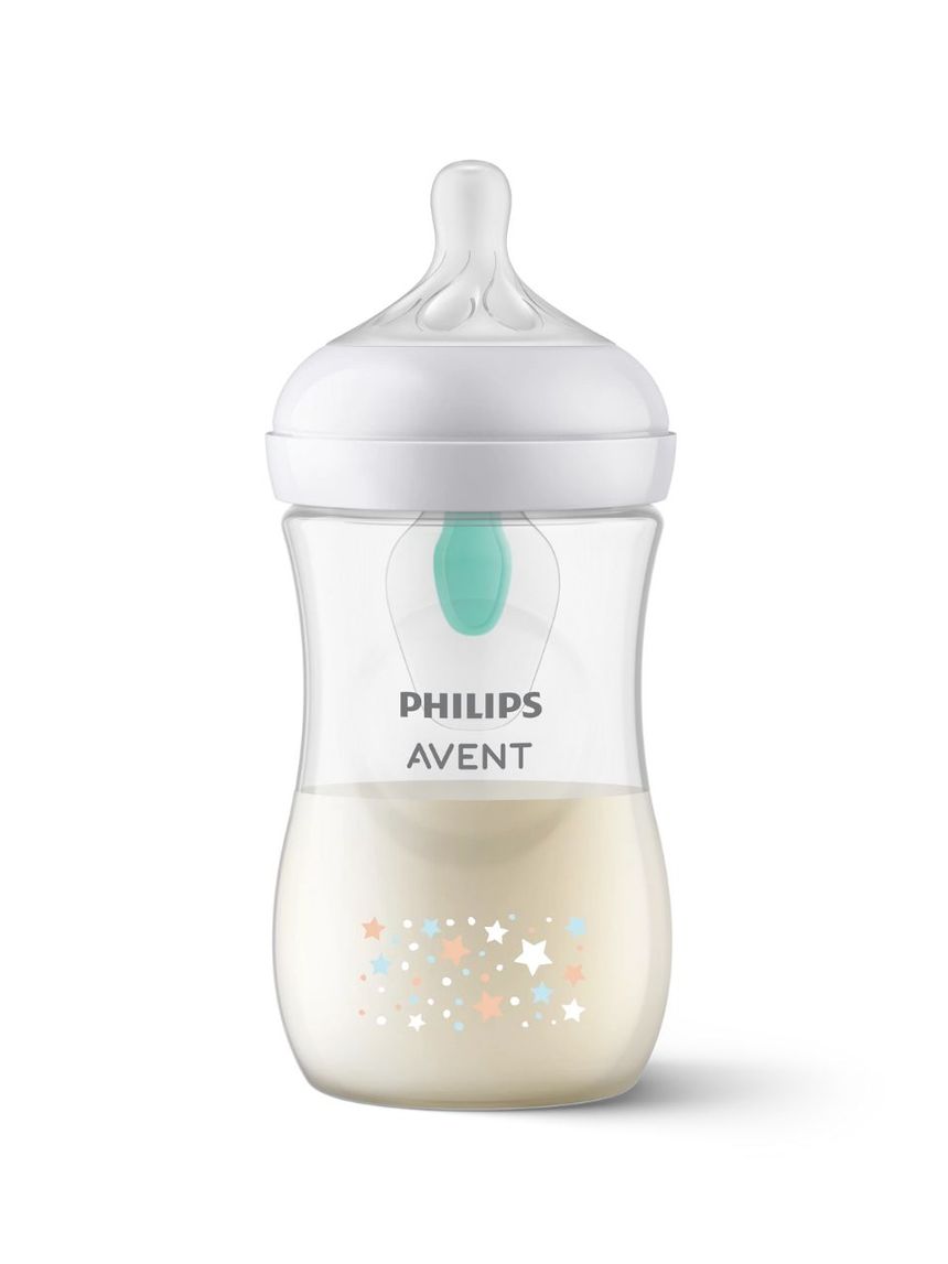 Philips avent πλαστικό μπιμπερό natural response με airfree valve 260ml 1m+ αστέρια και αρκουδάκι scy673/82 - Philips Avent