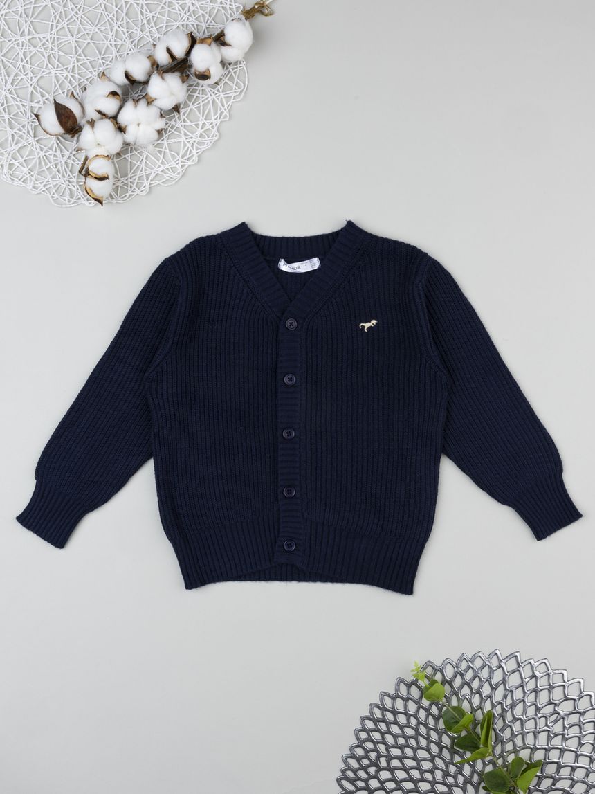 παιδική ζακέτα μπλε με δεινόσαυρο για αγόρι - Prénatal