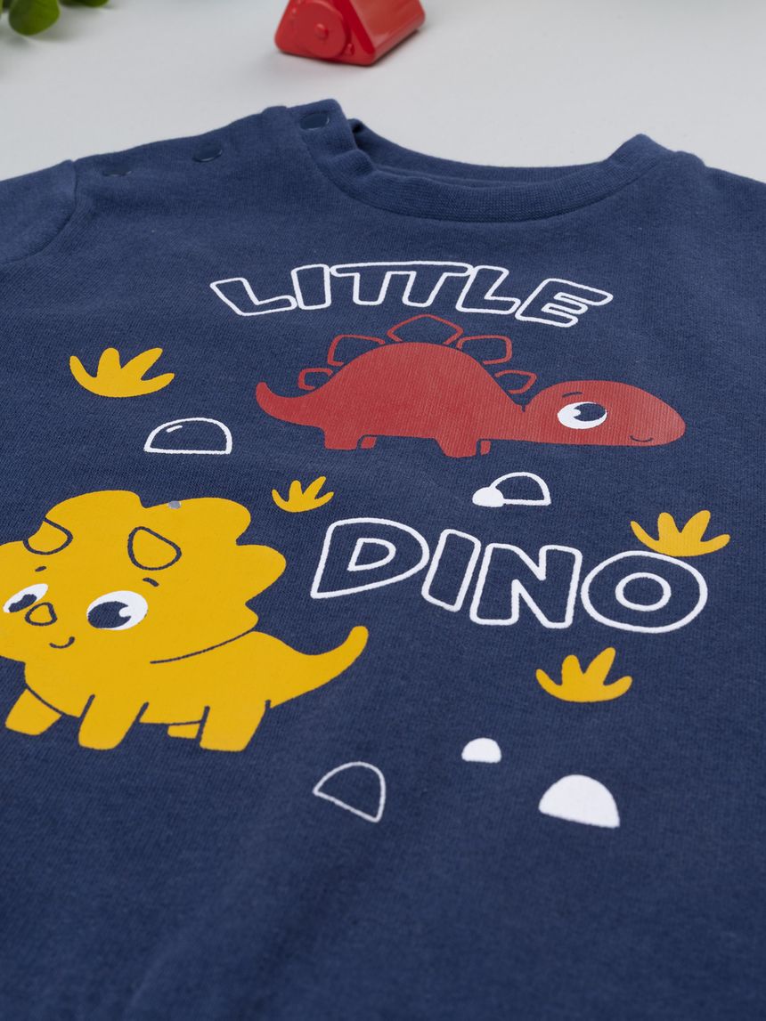 βρεφική πιτζάμα μπλε/κόκκινη little dino για αγόρι - Prénatal